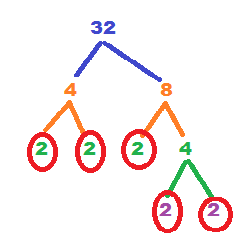 what is the factor tree of 32